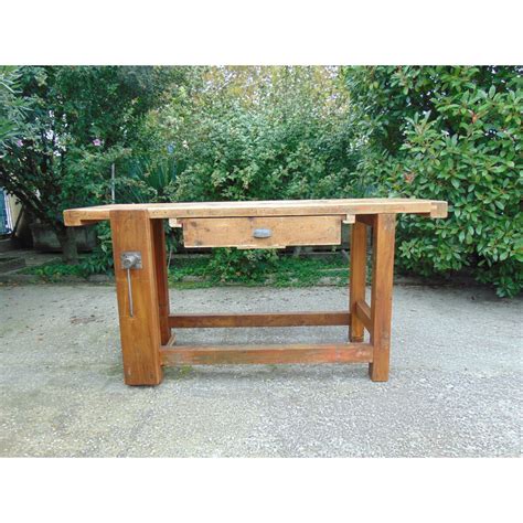 Table De Menuisier Vintage En Bois Massif 1940