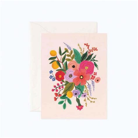 Tarjeta Postal Flores Rosa P Lido Garden Party Blush Rifle Paper