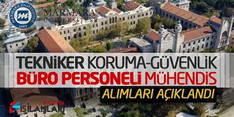 Kamuya Yeni Tekniker Koruma Güvenlik Büro Personeli Mühendis Alımı