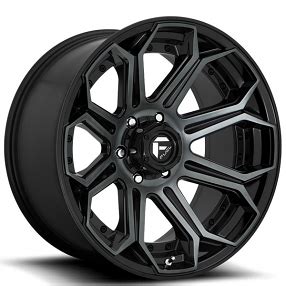 Fuel Wheels D Reaction Gloss Black With Red Milling Off Road