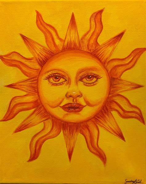 Sun Painting By Sacha Reid Sun Painting Hippie Painting Sun Art