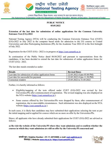 Cuet 2022 Pg Application Form Registration