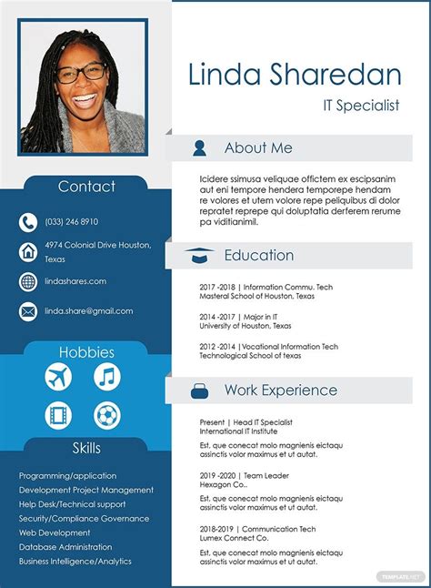 Simple IT Professional Resume in InDesign - Download | Template.net