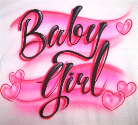 Baby Girl With Hearts Airbrushed Tee Or Sweatshirt Airbrush Designs