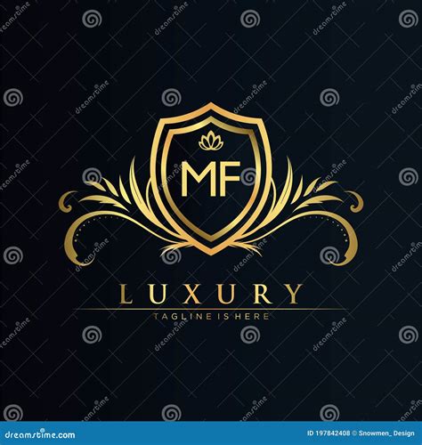 Mf Letter Initial With Royal Templateelegant With Crown Logo Vector