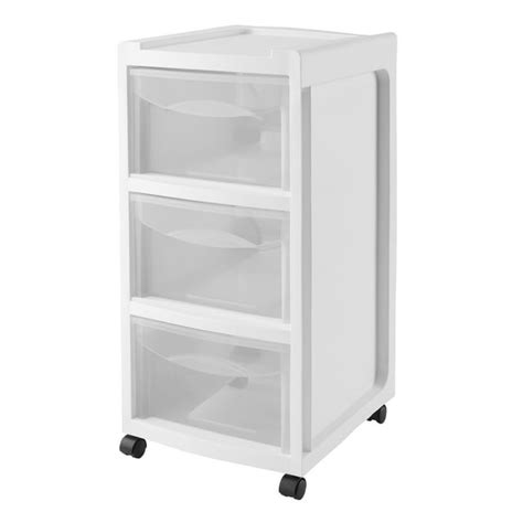 Mainstays Medium 3 Drawer Cart With Wheels Arctic White