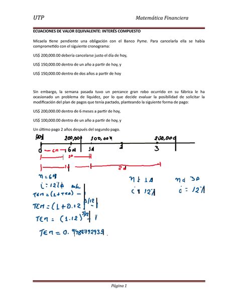 Resolucion Ejercicio Ev Utp Matem Tica Financiera Ecuaciones De Valor