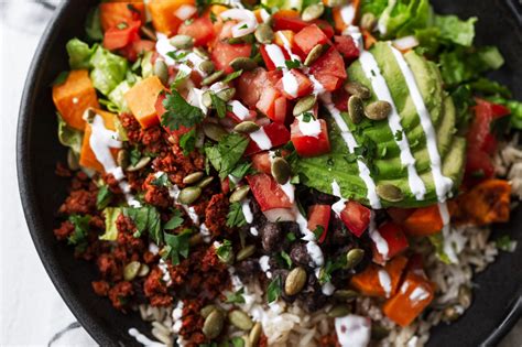 Brown Rice Black Bean And Sweet Potato Bowl — Cooking With Cocktail Rings