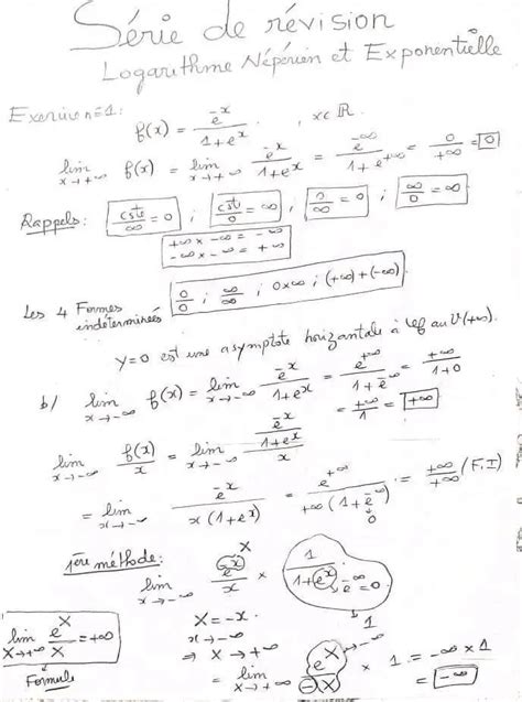 Bac Econmie et Gestion Math Fonction Exponentielle Résumé de cours