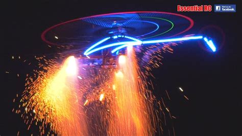 AWESOME RC HELICOPTER NIGHT SHOW *NIGHT BLADES and PYROTECHNICS ...