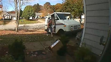 See A Usps Worker Toss A Package At Mans Front Door Abc News