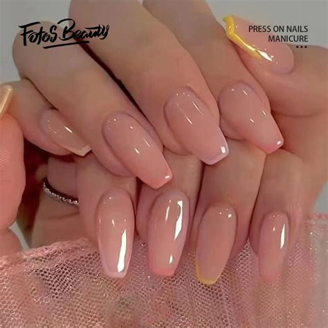 Fofosbeauty 24 Pcs Press On Acrylic False Nails Nails Tips Designs 2023 Coffin French Candy