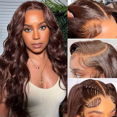 Amazon Kkioor Chocolate Brown Lace Front Wig Human Hair 13x4 Body