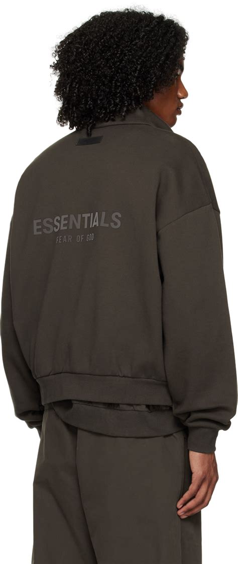 Fear Of God Essentials Gray Full Zip Jacket Fear Of God Essentials