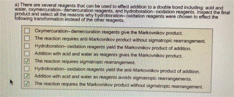 a) There are several reagents that can be used to | Chegg.com