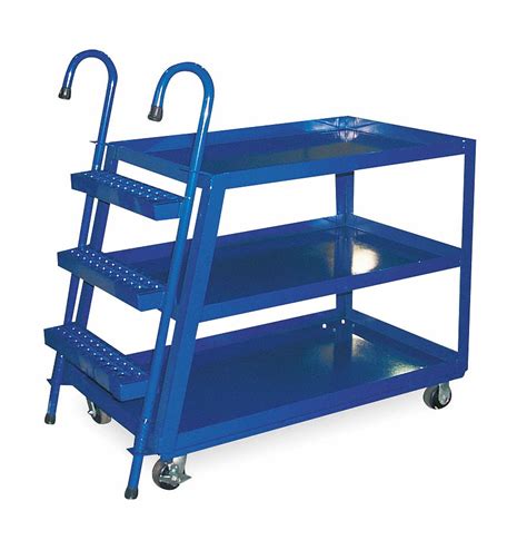 Grainger Approved Stock Picking Ladder Cart 1000 Lb Load Capacity