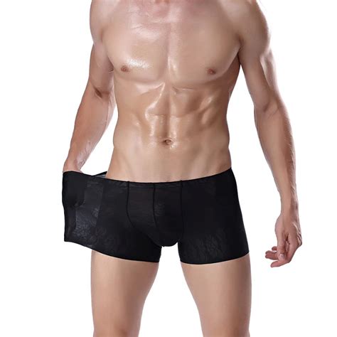 Yanqin Novo Homem Cueca Homens Boxer Shorts De Seda Gelo Sem Costura