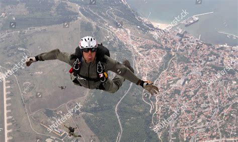 Bulgarian Navy Special Forces Officer Skydiving Editorial Stock Photo