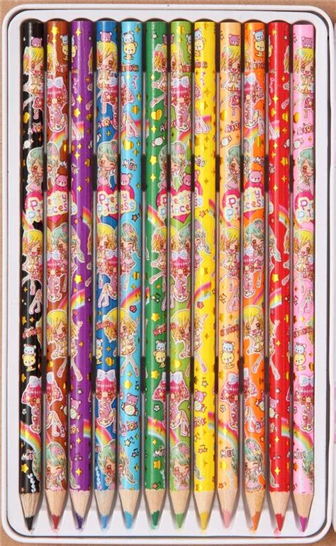 kawaii manga anime girls crayon set 12 pieces - modeS4u