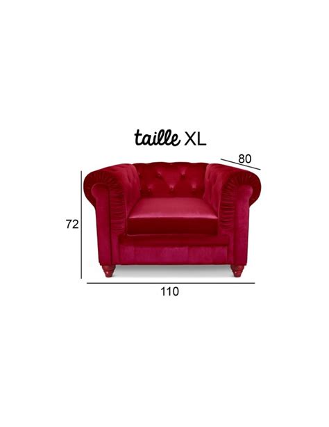 Fauteuil Chesterfield Velours Rouge A V Rouge