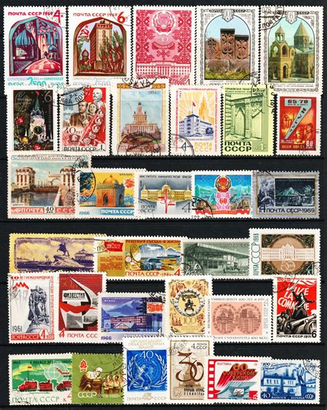 30 Russia Ussr Postage Stamps Russian Noyta Cccp Craft Supply Crafting