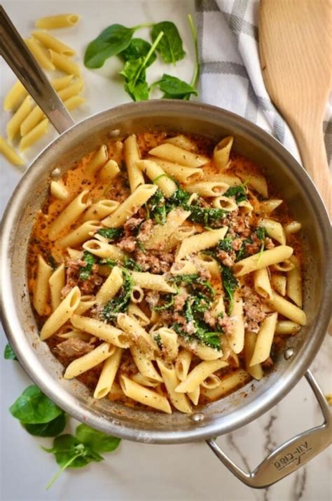 Creamy Sausage Penne Pasta Lean Bellas Kitchen