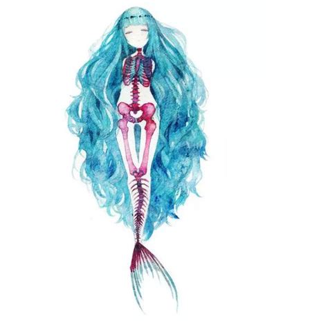 Emo Tumblr Art Drawings Mermaid Skeleton