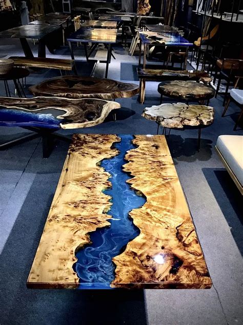 Vietnam Epoxy Saman Wood Table Epoxy River Table For Dinning Room