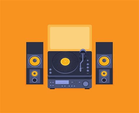 Reproductor para discos de vinilo ilustración de vector plano de música