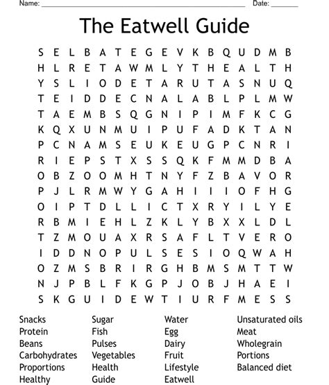 The Eatwell Guide Word Search Wordmint