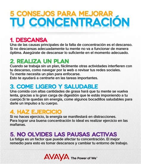 6 Consejos Para Concentrarse En El Trabajo Infografia Infographic Rrhh