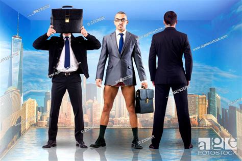 The Naked Businessman In The Box Stock Photo Picture And Royalty Free