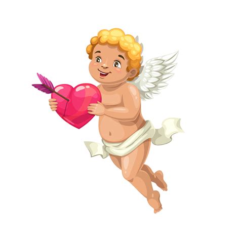 Cupid angel with heart and love arrow 23541643 Vector Art at Vecteezy