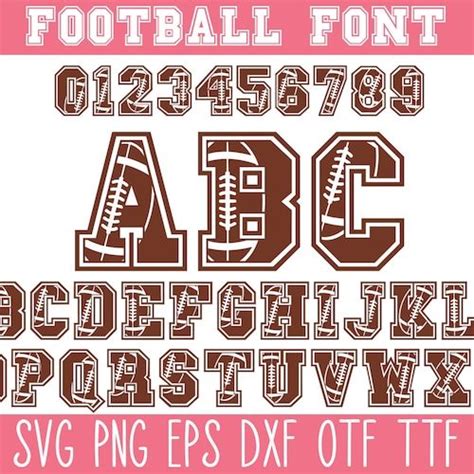 Football Svg Alphabet Football Numbers Svg Png Varsity Font Football