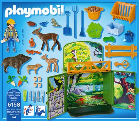 Playmobil Country 6158 pas cher Coffre Enclos des animaux de la forêt