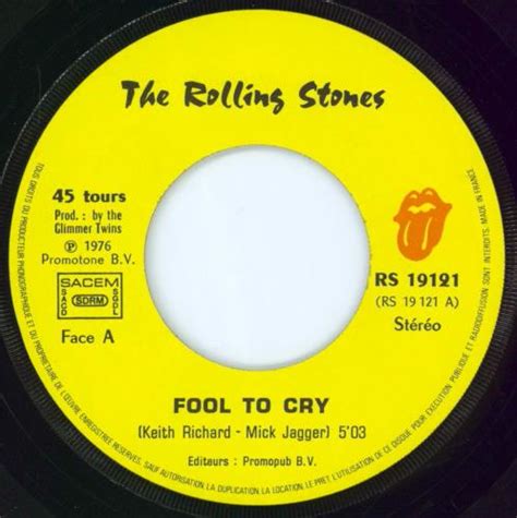 The Rolling Stones Fool To Cry Wide French Vinyl Single Inch