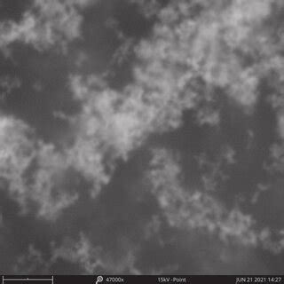 SEM image representing titanium nitride nanoparticles at 47000X ...