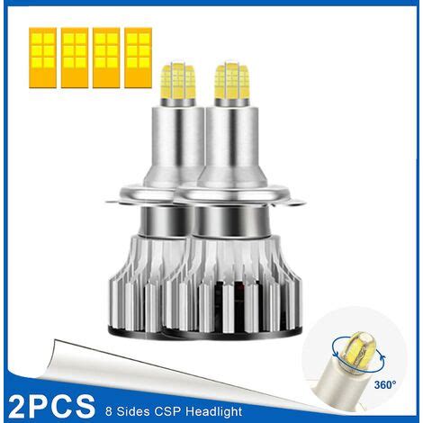 H7 Led Headlight Bulbs 24 Csp 8 Sides 360 Degree Car Led Lighting