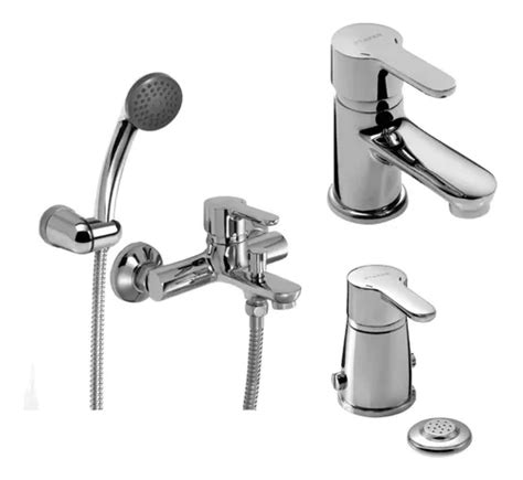 Combo Griferia Baño Piazza Emblem Lavatorio Bidet Ducha