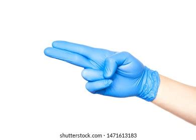 Human Hand Wearing Blue Latex Medical Stock Vector Royalty Free