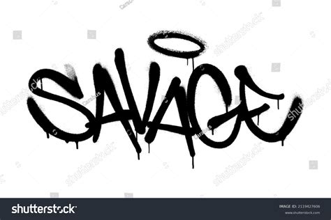 Sprayed Savage Font Graffiti Overspray Black Stock Vector (Royalty Free ...