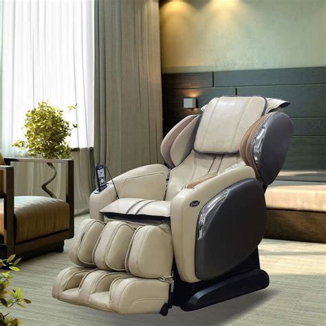 Titan Osaki Ivory Faux Leather Reclining Massage Chair Os 4000ls Ivory The Home Depot