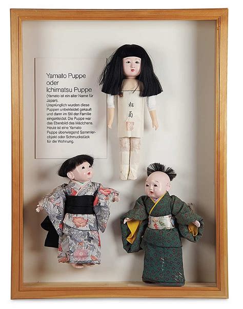 Large Wooden Framed Vignette Of Japanese Ichimatsu Dolls