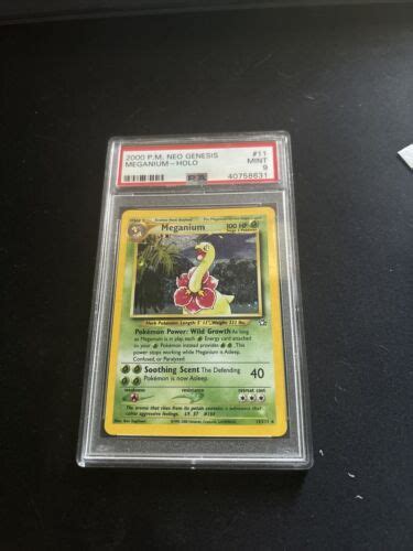 Pokemon Neo Genesis Meganium 11 111 Holo Rare PSA 9 MINT EBay