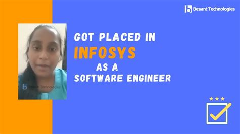 Besant Technologies Review Sangavai Got Placed In Infosys Best Software Testing Course