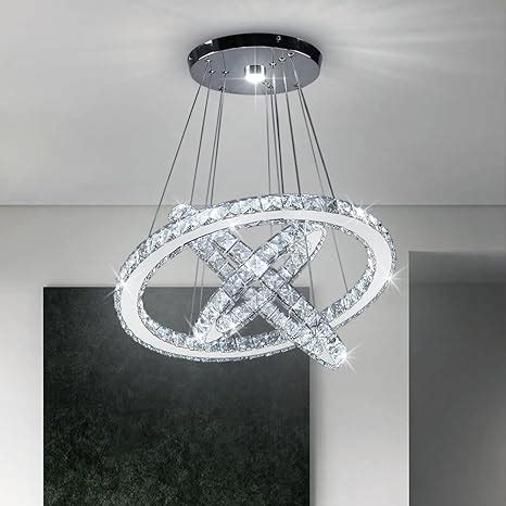 Dixun Modern Led K Crystal Chandelier Pendant Lamp Flush Mount Ceiling