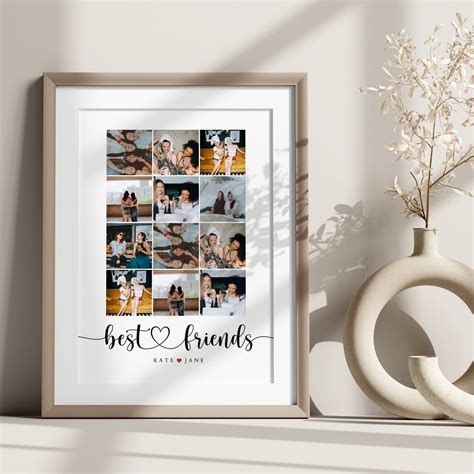 Beste Freunde Foto Collage Canva Vorlage Bff Foto Geschenk Bff Collage