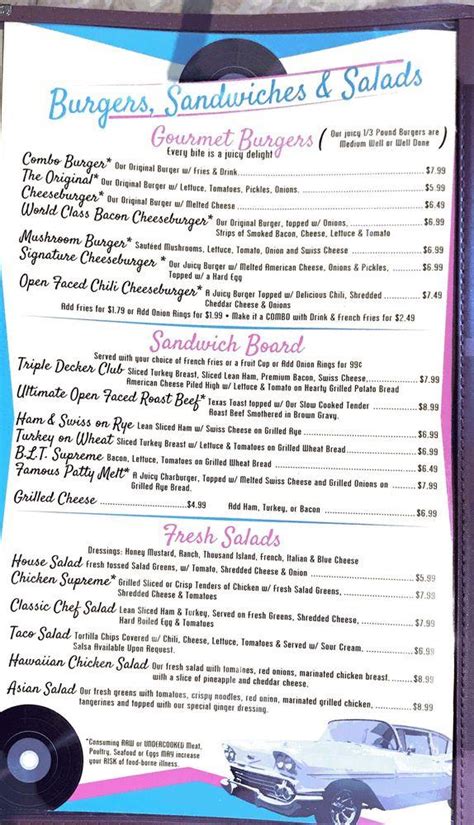 Menu At Country Hills Diner Restaurant Kiefer