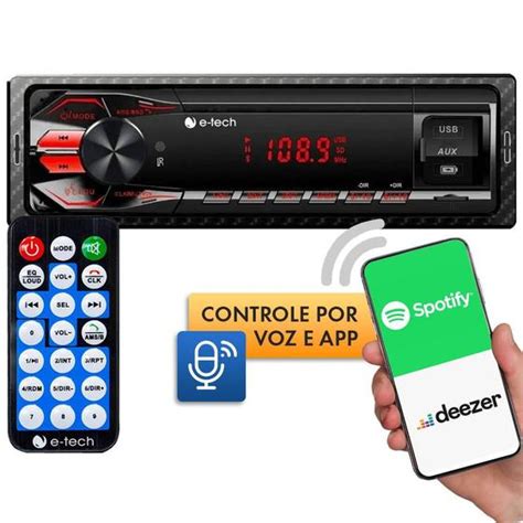 Aparelho De Som Carro Radio E Tech Premium Usb Bluetooth Sd Oestesom