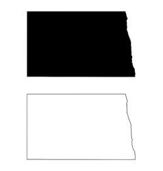 North Dakota Nd State Border Usa Map Outline Vector Image